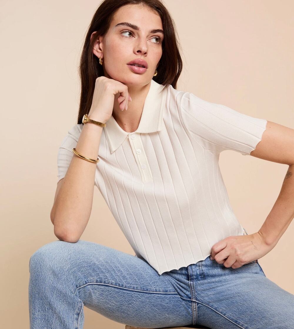 New CAARA white Briony polo shirt size XS $122